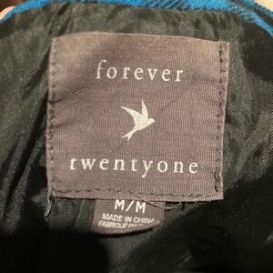 Vintage Forever 21 blue black paid jacket